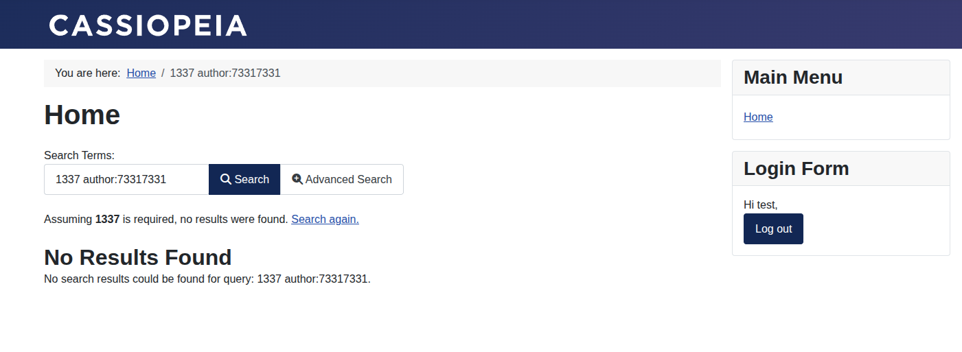 Finder search returning no results for the false SQL condition