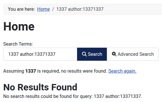 Finder search returning no results for the false SQL condition